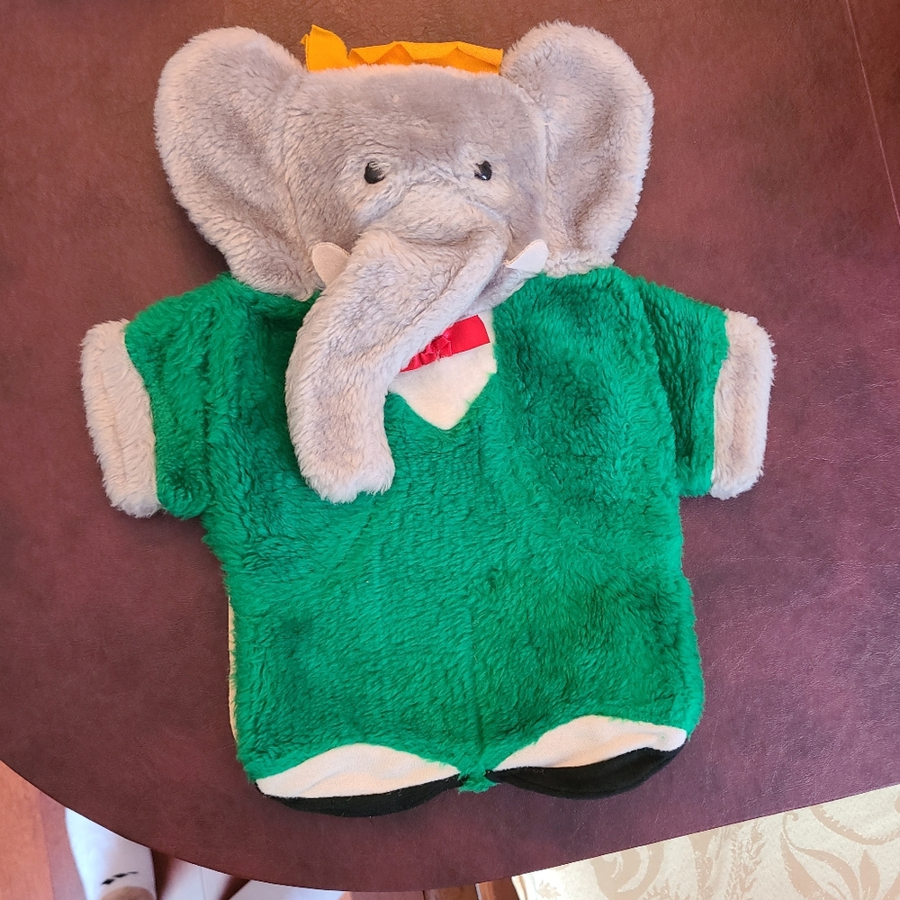 Vintage Babar Hot Water Bottle Cover Case 1991 Golden Bear 14 Inch With Bottle